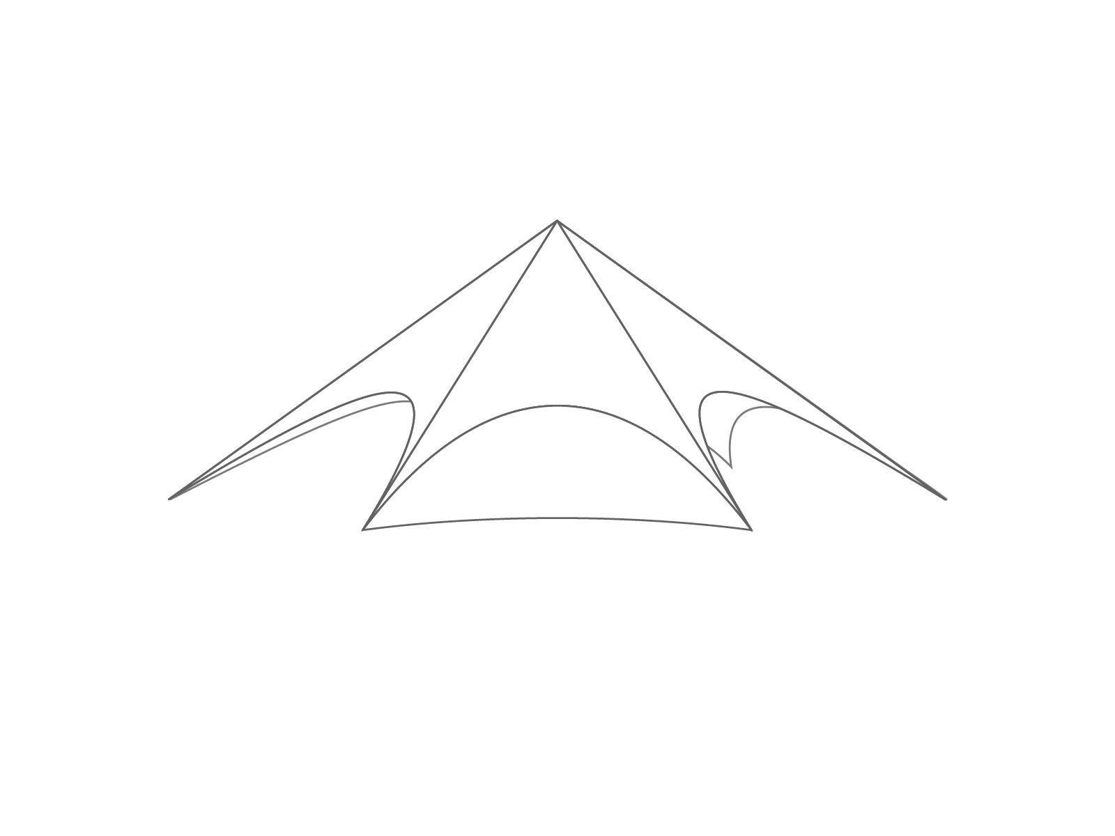 Star tent StellarLite sidewall - closed - 14m diameter - Polyester White