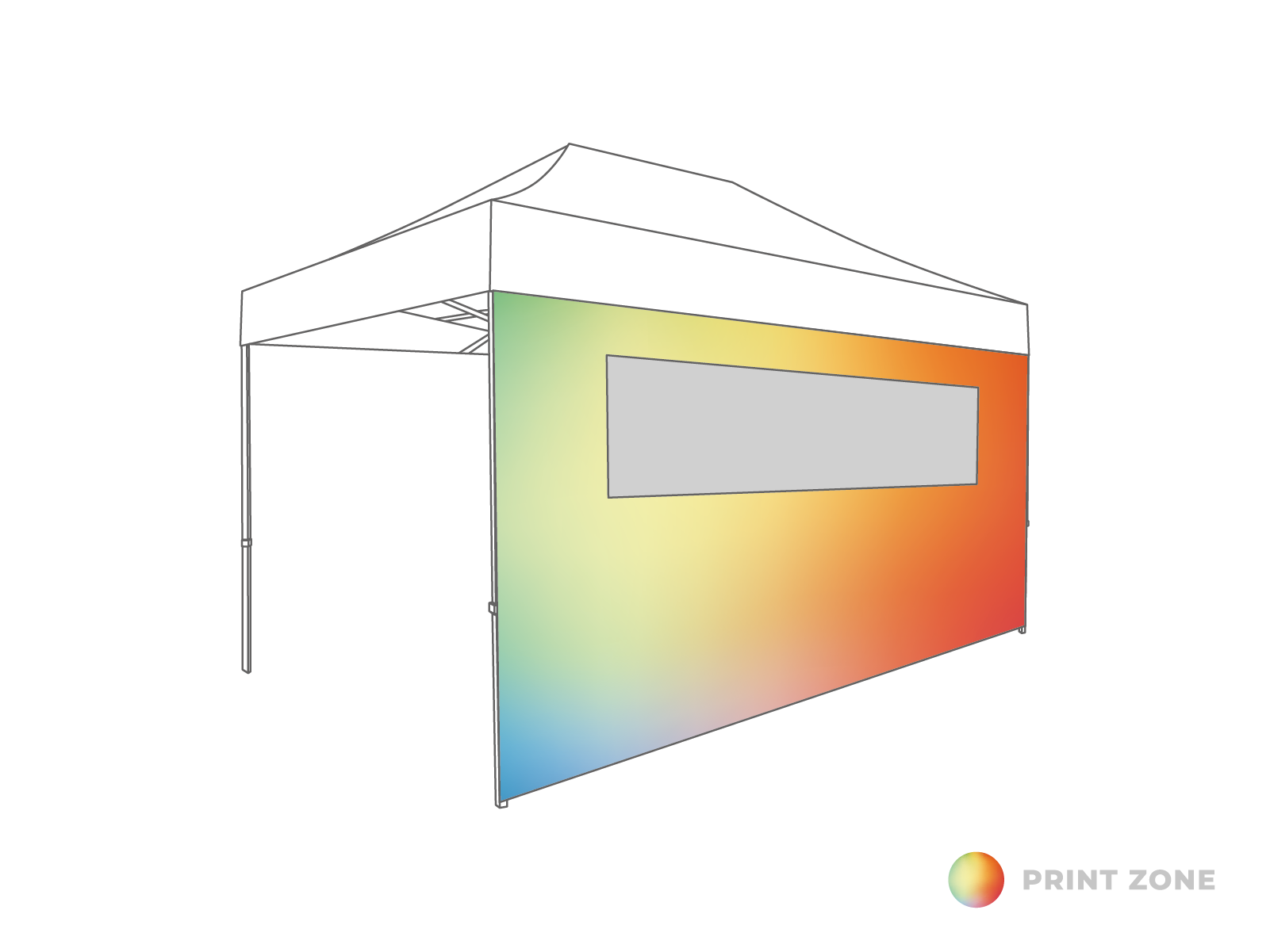 Folding tent Sidewall window - 4,5m - Polyester Print