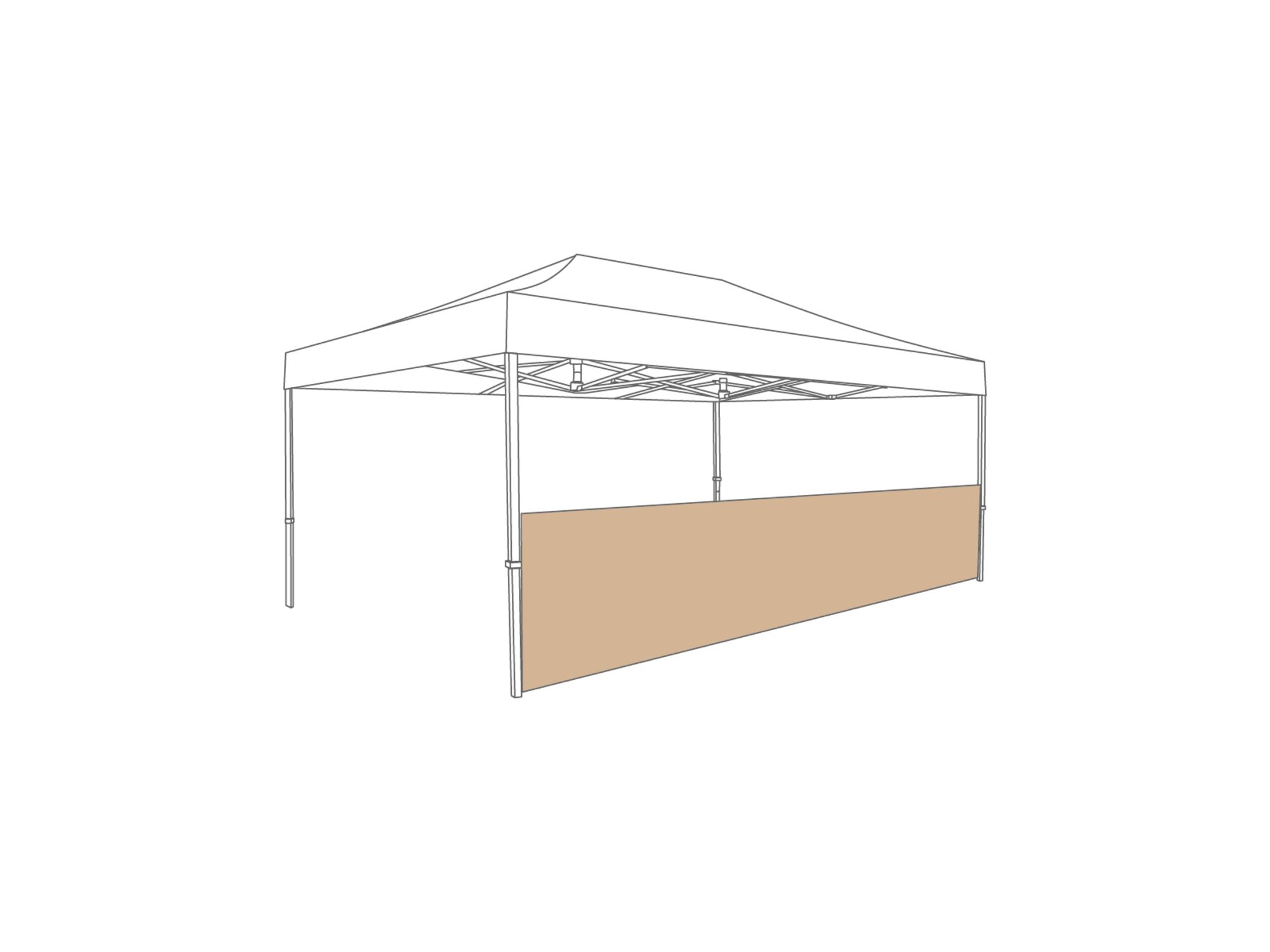 Folding tent Half wall - 4m - Sand