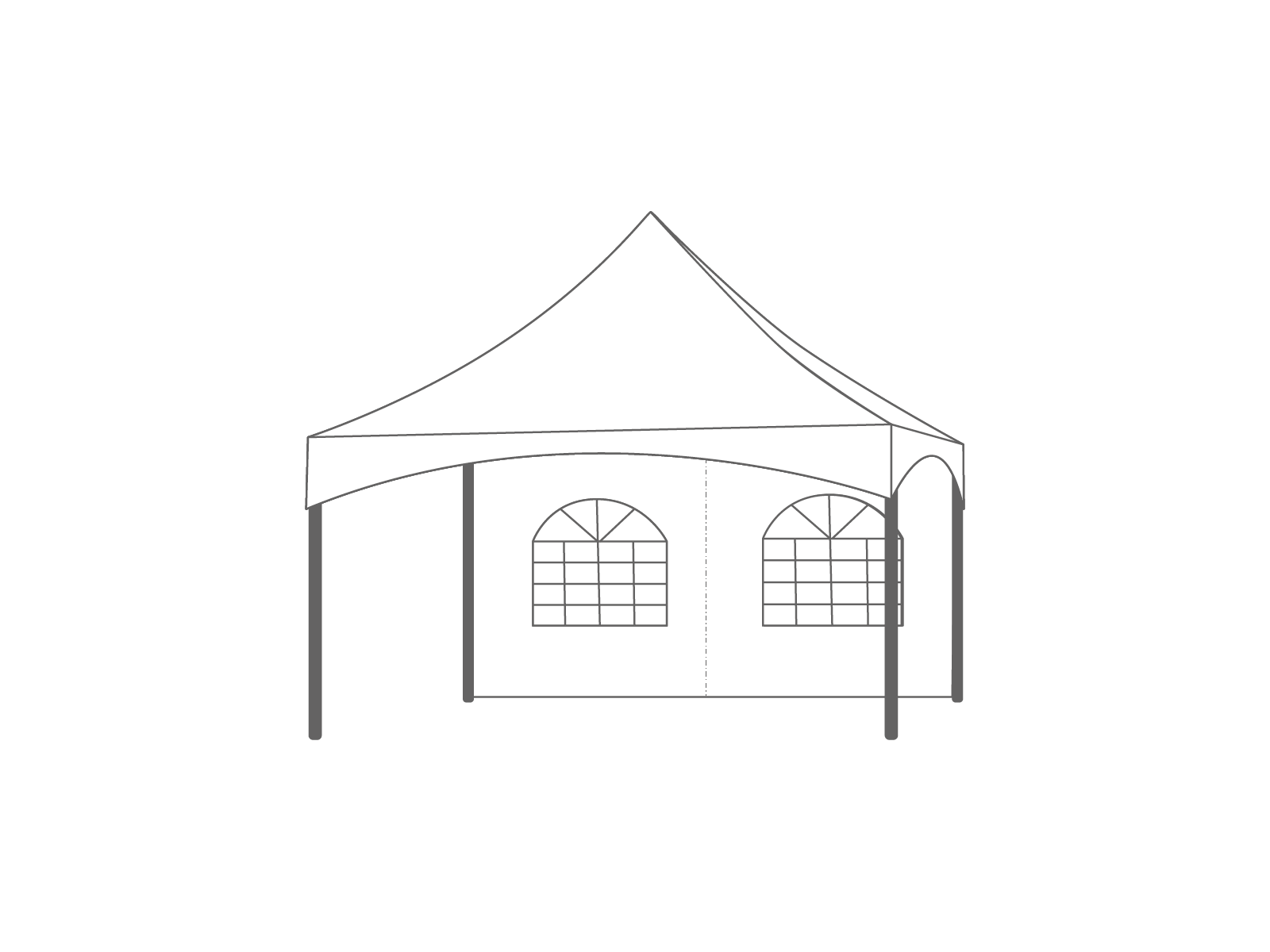 Pagoda tent keder sidewall window 4m White