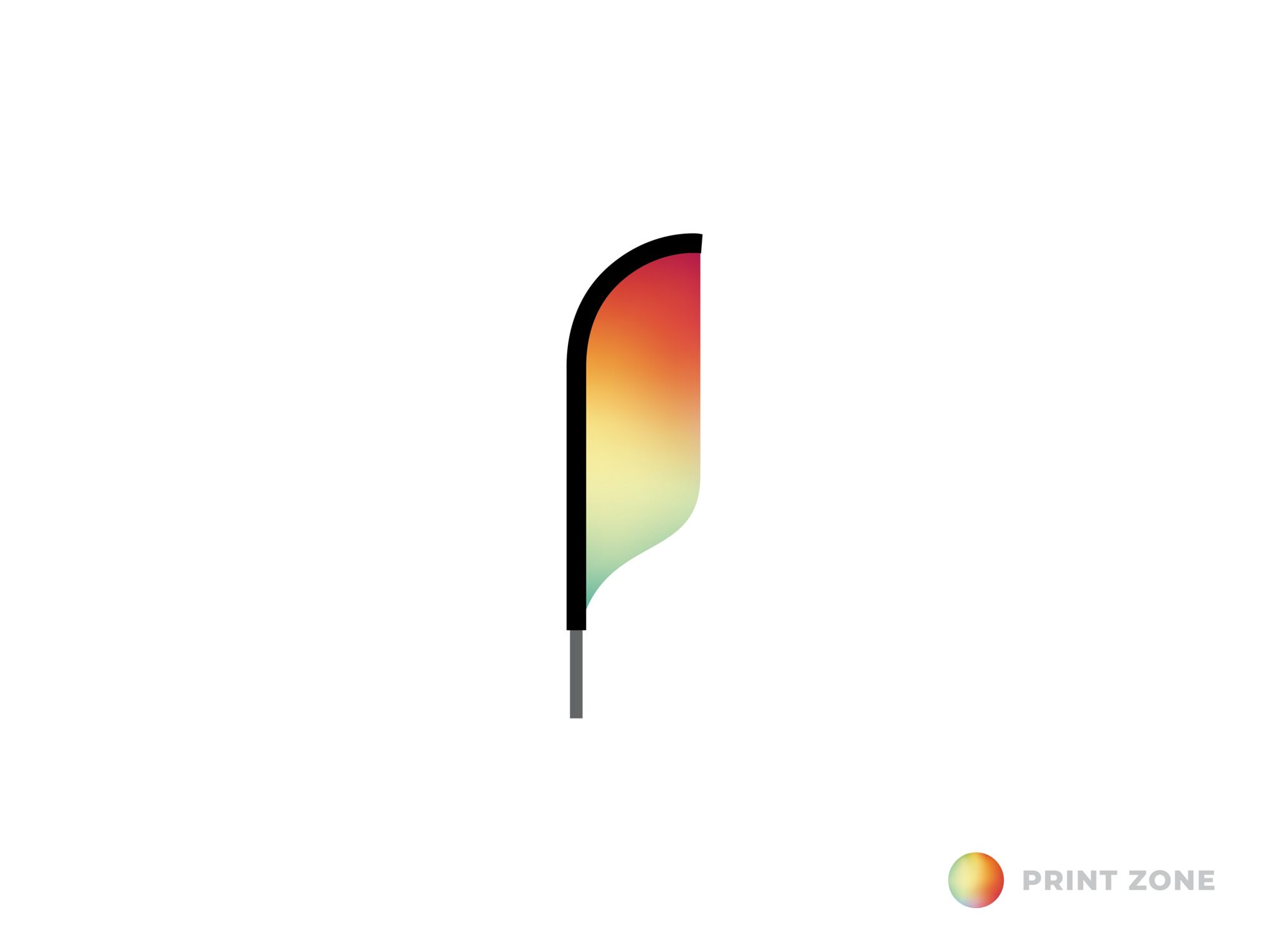 Beachflag Solar enkelzijdig met mast en draagtas - small bedrukt