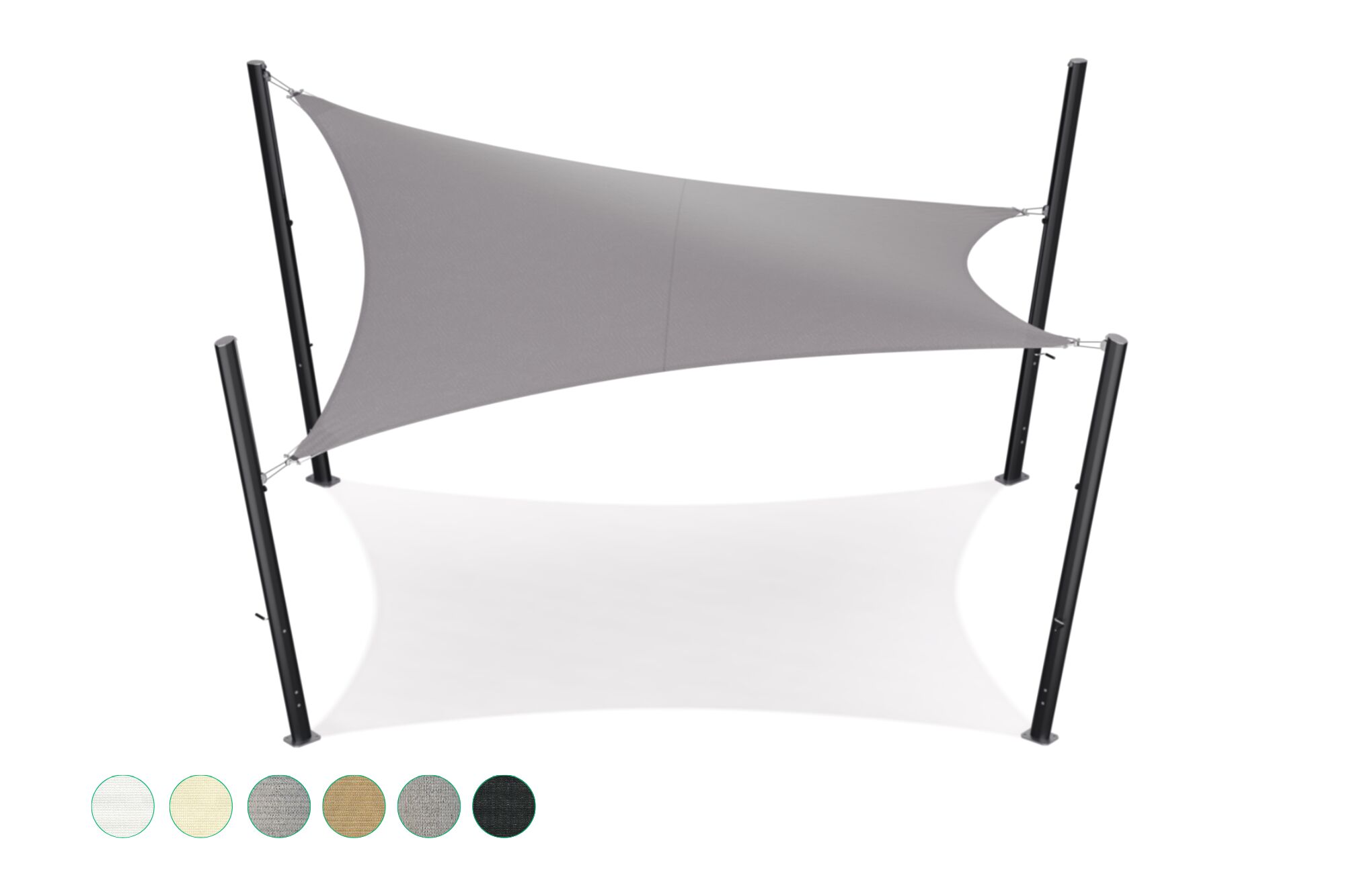 Shade sail - Rectangle - 4 x 5 m -  Breathable - HDPE - Greige