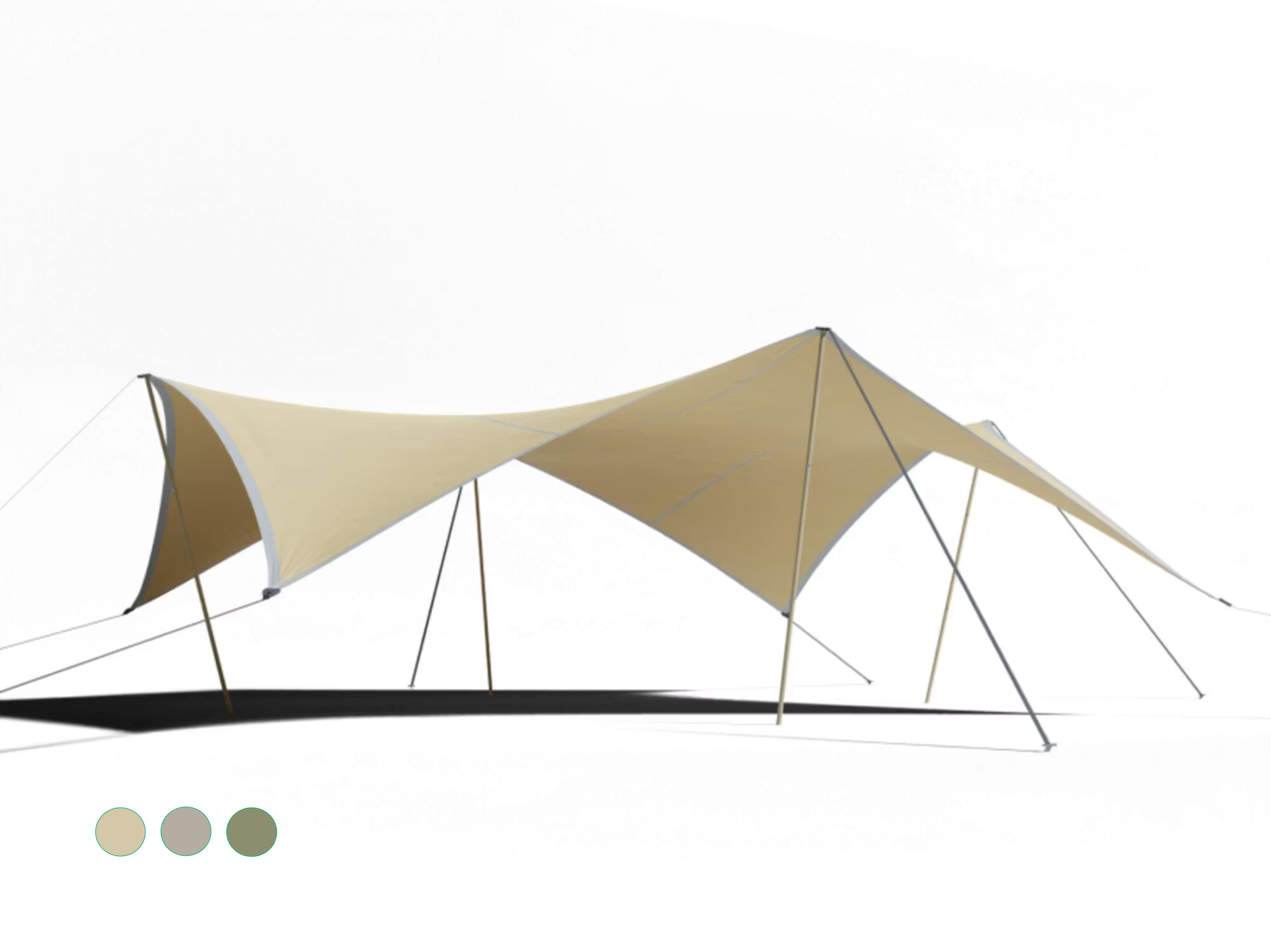 Easyflexx stretch tent with poleset Silver Smoke - 8,5 x 8,5 m Desert Sand