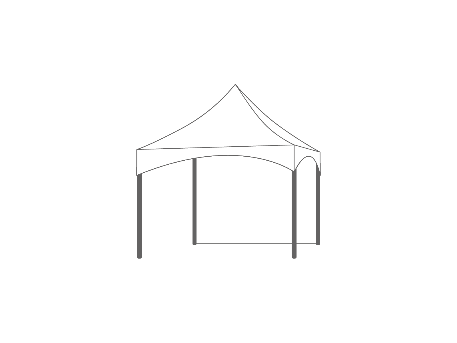 Pagoda tent keder sidewall 3m White
