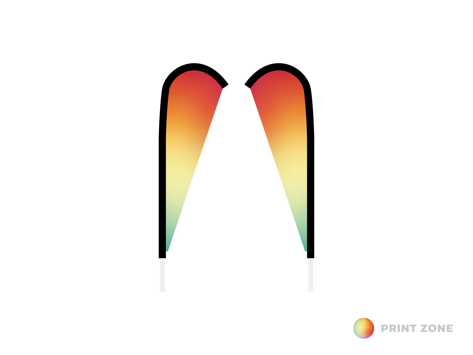 Teardrop flag double sided - medium Print