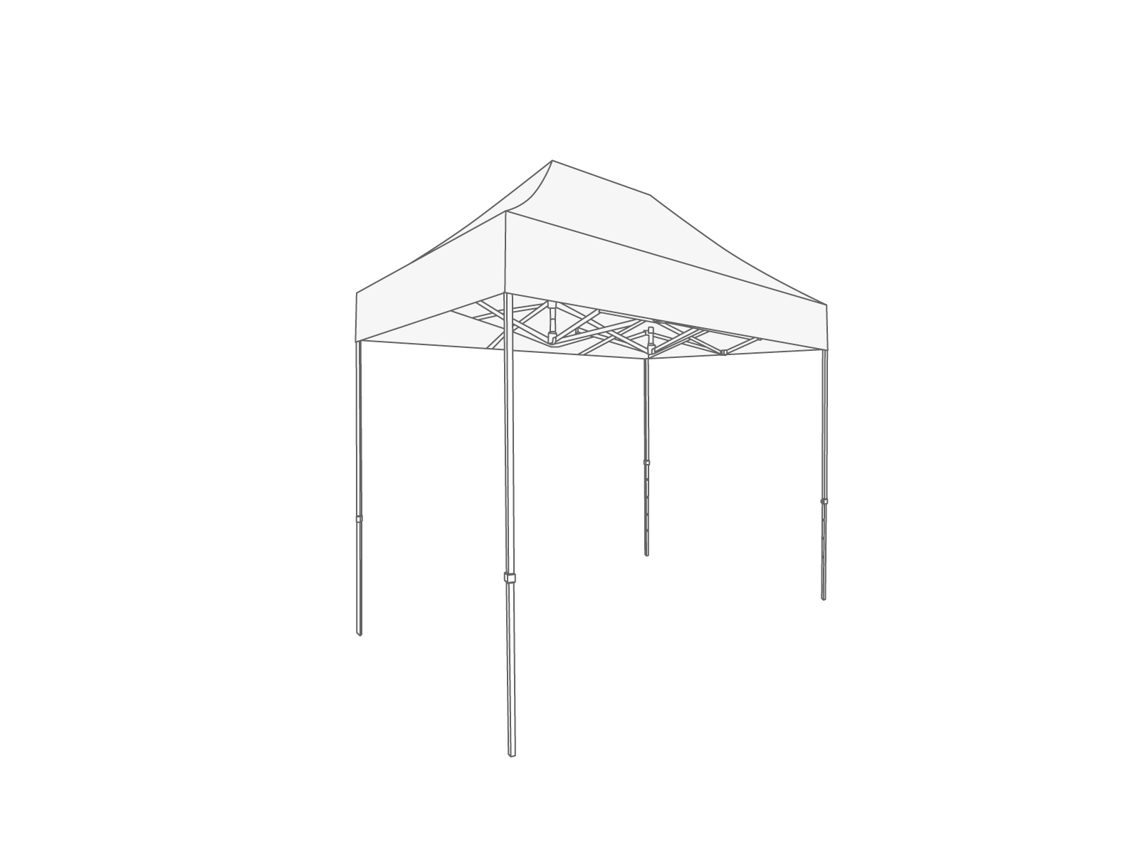 Vouwtent Dakzeil - 2x3m - Polyester Wit