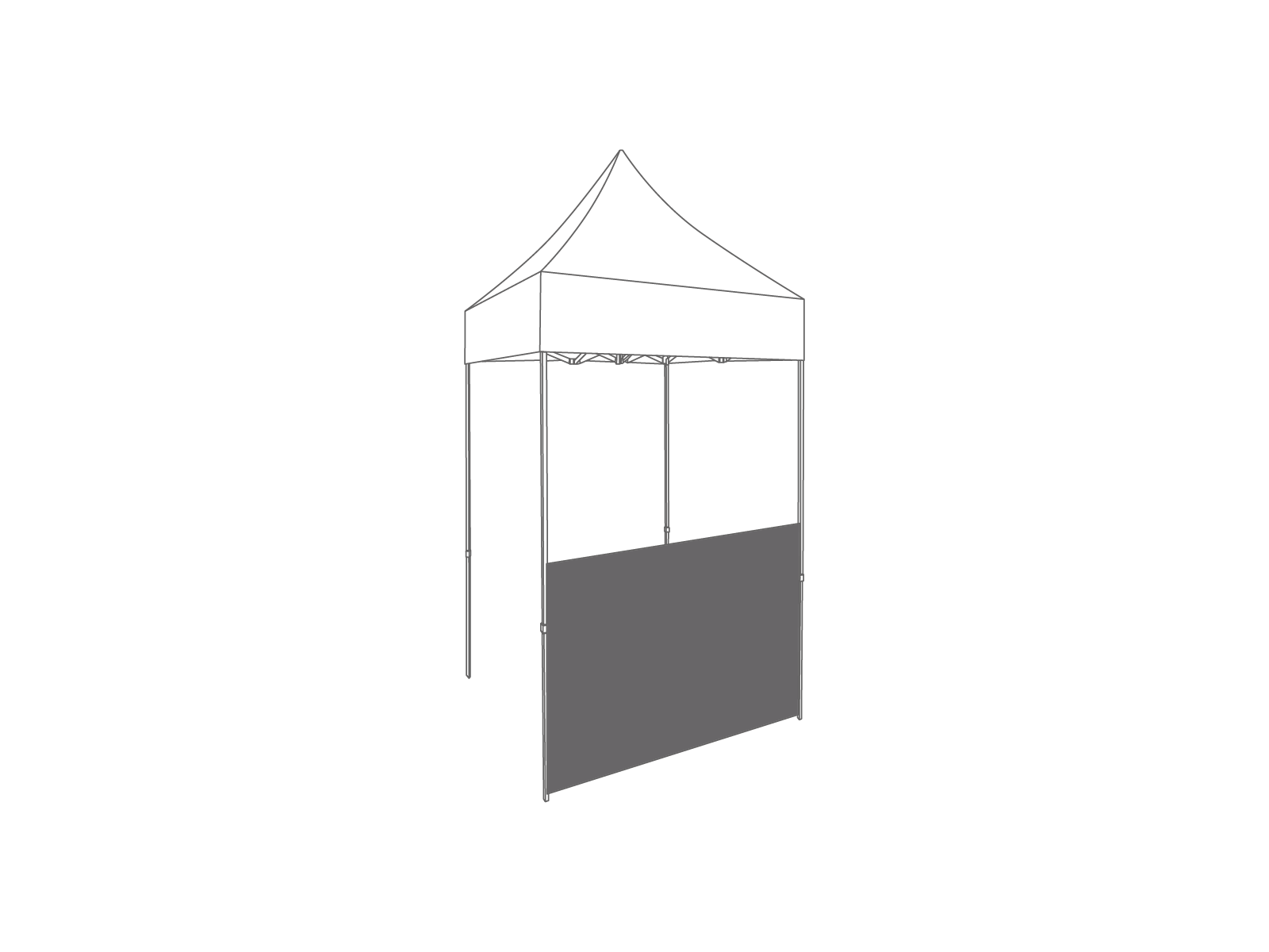 Folding tent Half wall - 1,5m - Polyester Anthracite