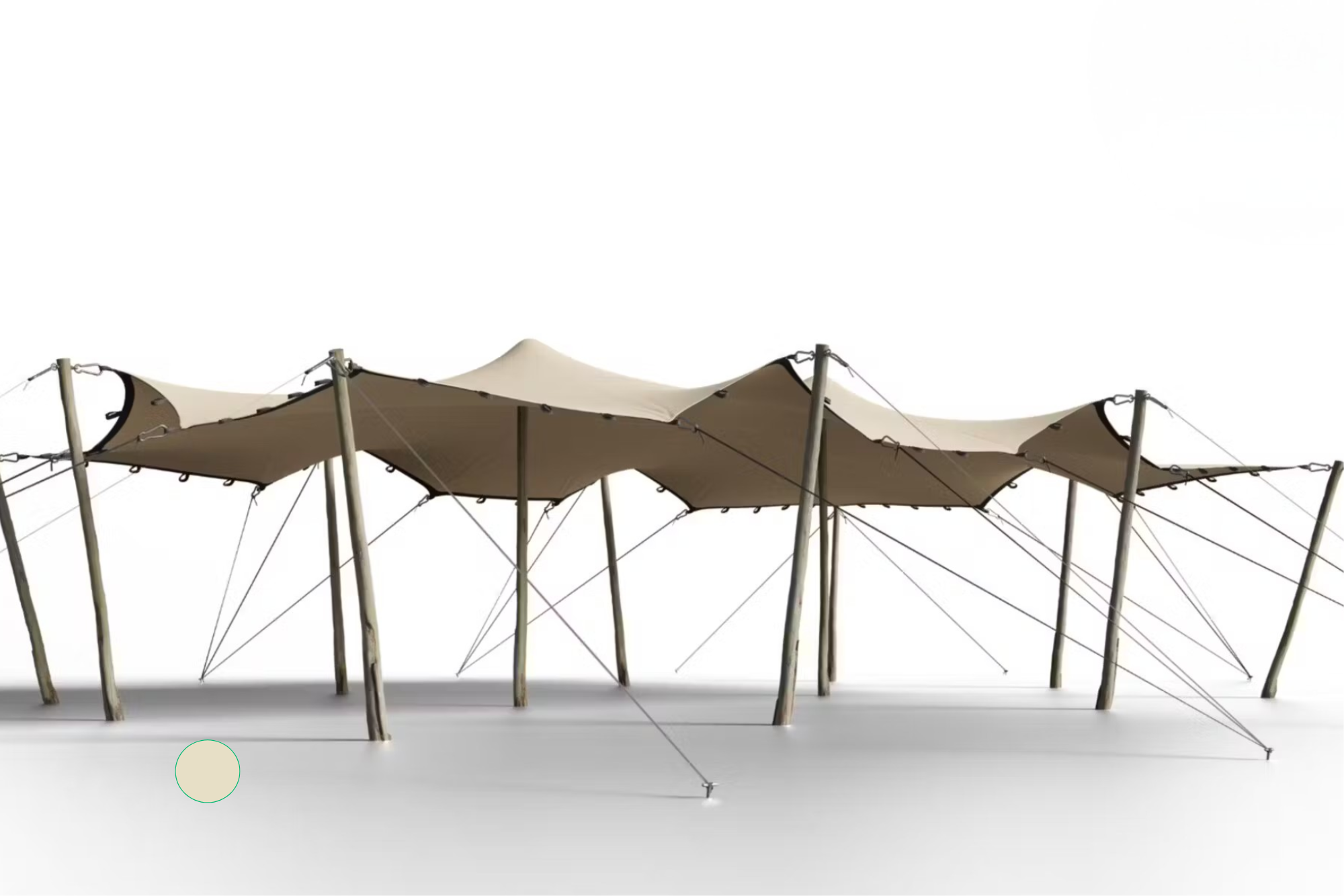 Hiflexx stretch tent canvas (740 g/m²) with loops - 6,5 x 10 m Sand/Sand