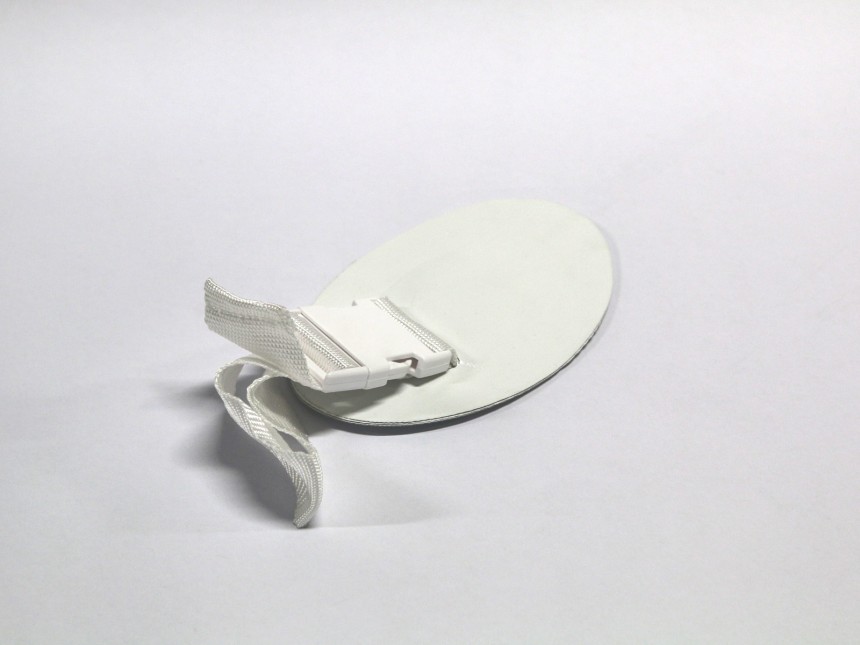 Plastic belt clip pagoda with PVC patch