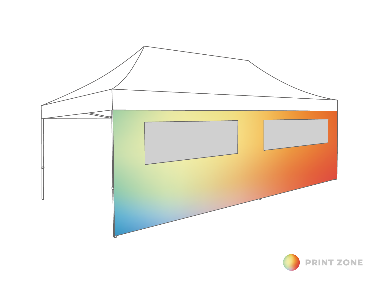 Folding tent Sidewall window - 6m - Polyester (for 3x6) Print