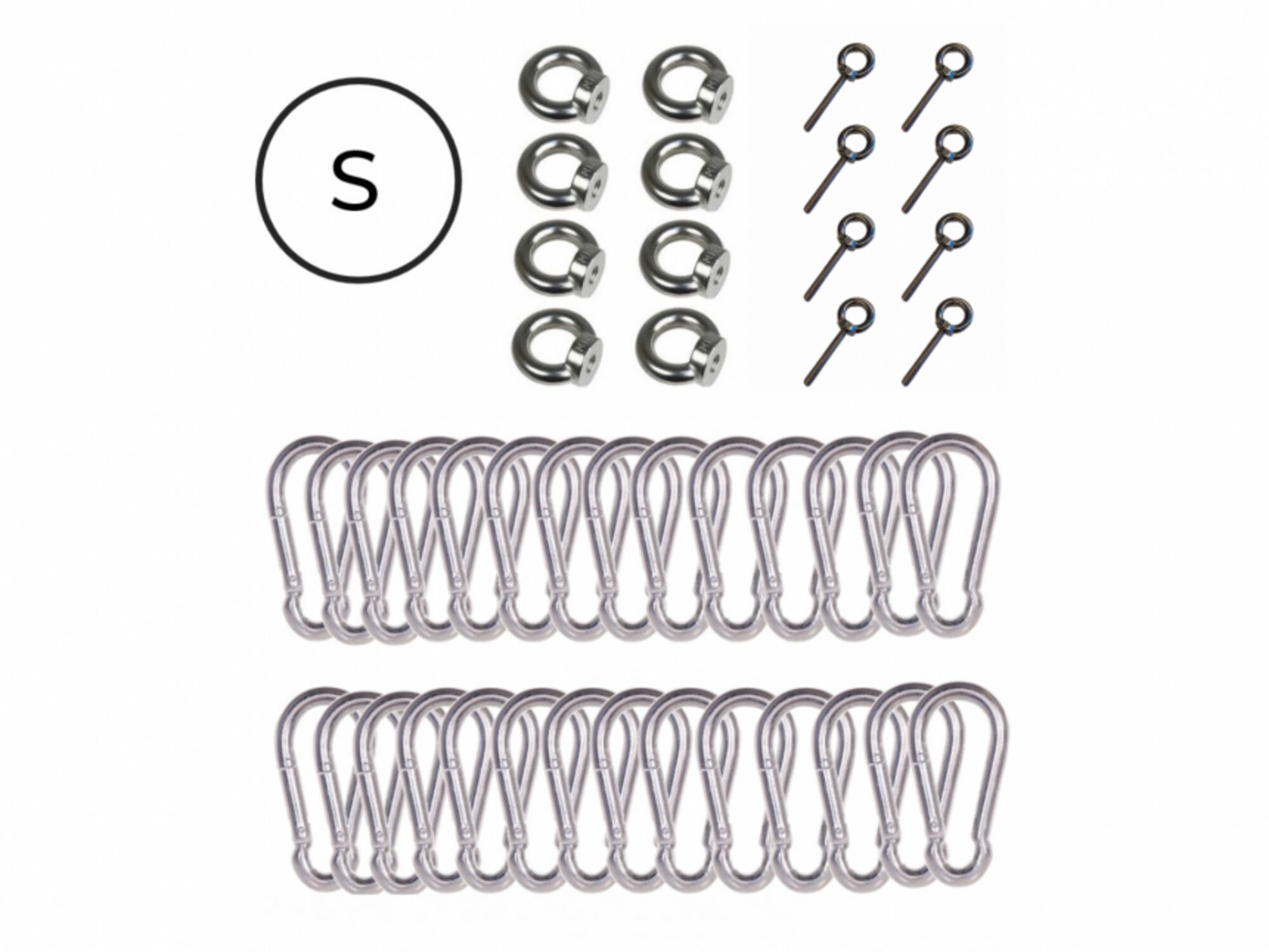 Kit de mousquetons - inox - bouloun d'oeil à mesure pour tente stretch 6,5 x 5 m