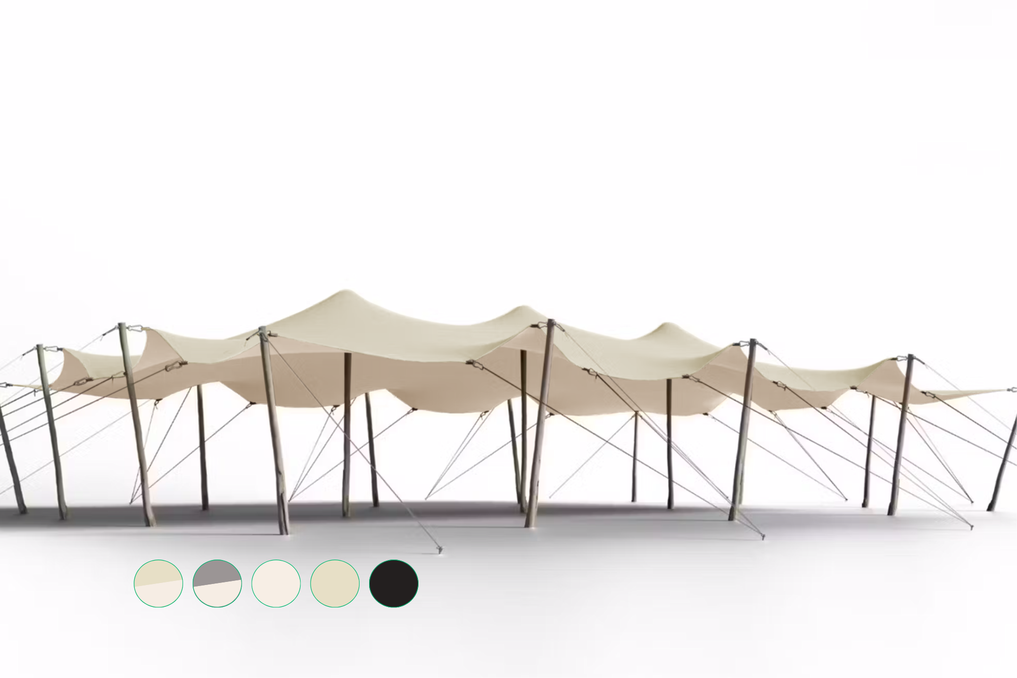 Triflexx Stretchzelt Plane (560 g/m²) mit Klemmen - 10 x 17 m Sand/Creme