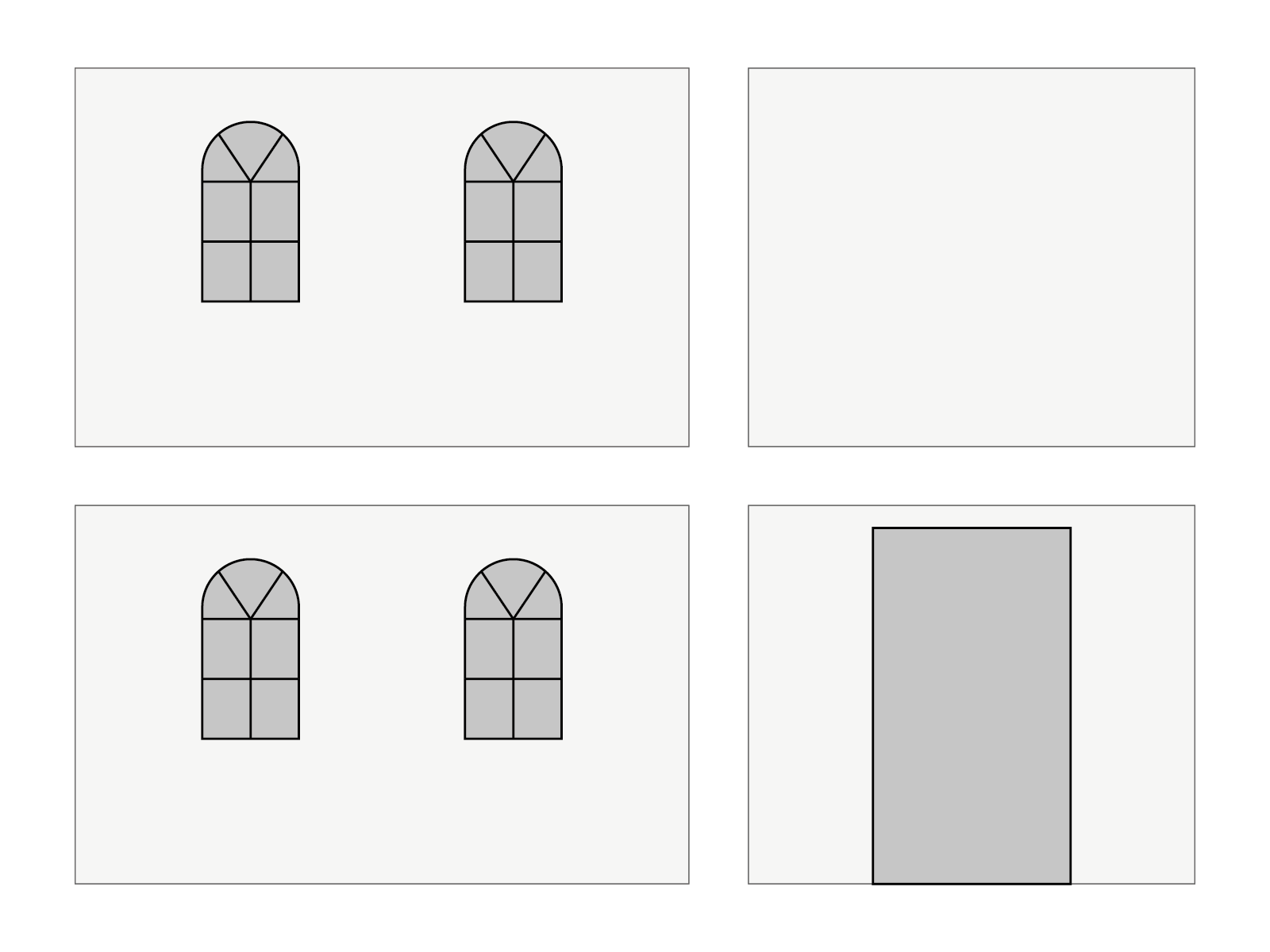 DON'T USE-Folding tent Sidewall set with carry bag - Arched windows - 2x3m - Polyester White