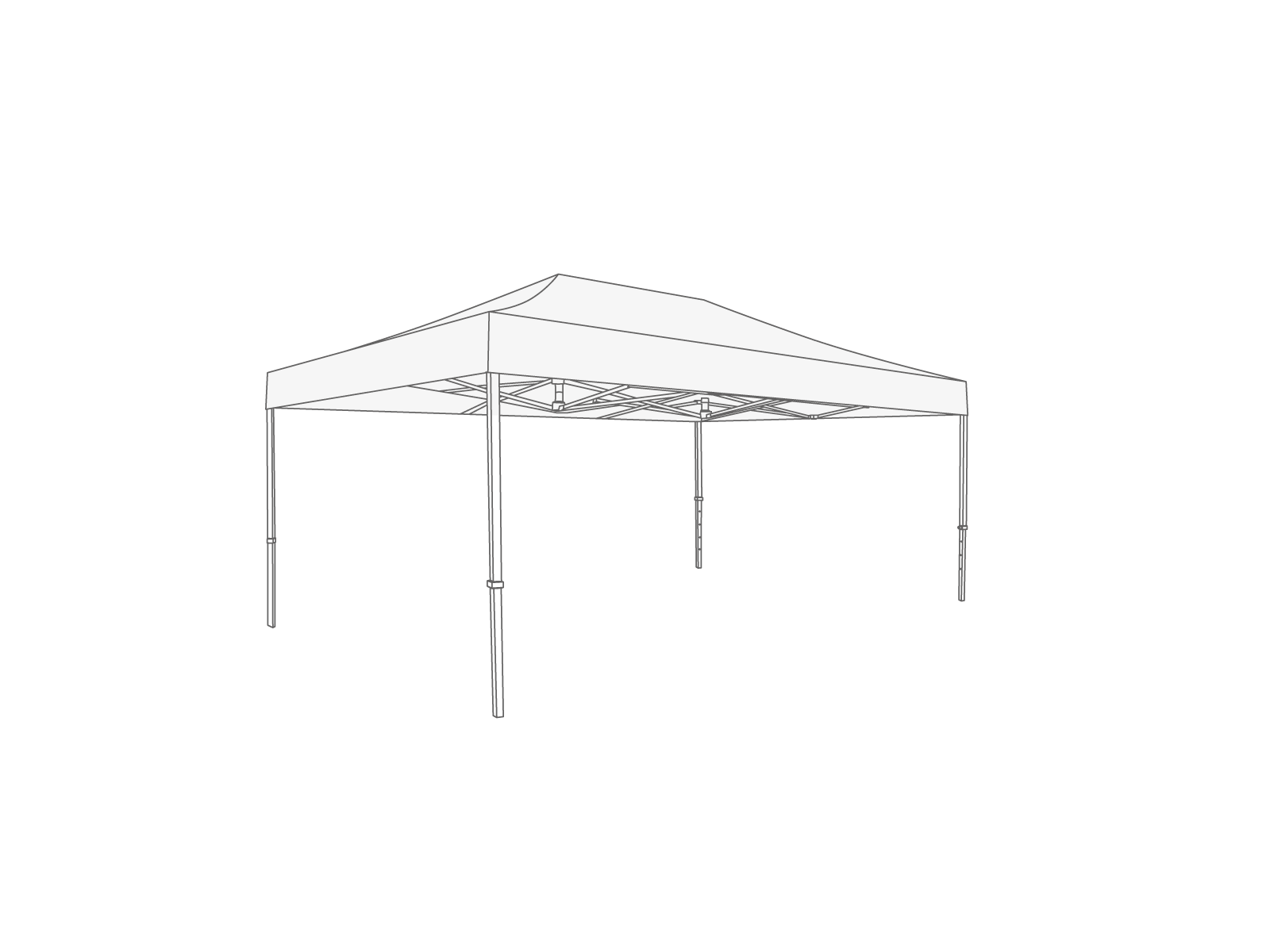 Vouwtent Dakzeil - 2x4m - PVC (mat) Wit